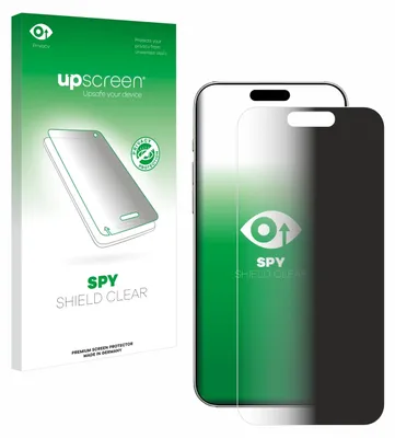 A product package for a screen protector is shown next to a smartphone with the screen protector applied.
