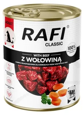 Produktbild von Rafi Classic mit Rindfleisch 800g Alleinfuttermittel Nassfutter für ausgewachsene Hunde aller Rassen