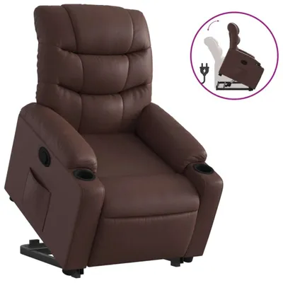 Image de Fauteuil relax avec releveur Marron Similicuir