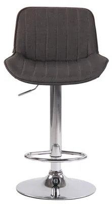 Image de Tabouret de bar CLP Lentini, tissu, pivotant, réglable en hauteur, gris foncé, piètement chromé