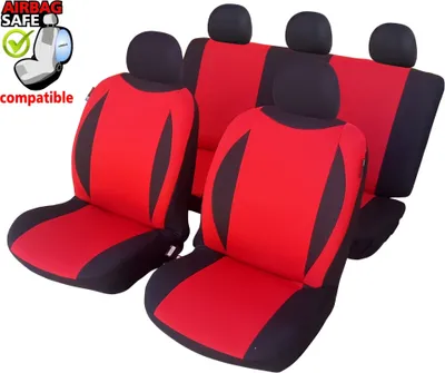 Produktbild von SB602 - Sitzbezug Set, für Fahrzeuge mit oder ohne Seitenairbag, Schwarz, Rot