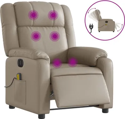 Produktbild von vidaXL Massagesessel Elektrisch Cappuccino-Braun Kunstleder