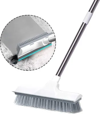 Produktbild von Famanu 2-in-1 Schrubber mit Wasserschieber - Verstellbare Stange