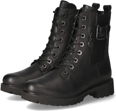 Produktbild von Remonte Damen Schnürstiefeletten Combat Boots Schwarz Leder-Synthetik-Mix Größe: 40