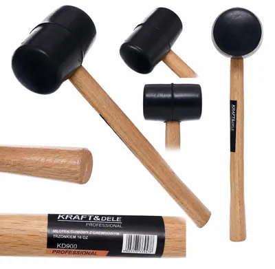 Produktbild von Kraft&Dele KD900 Gummihammer mit Holzgriff 500 g