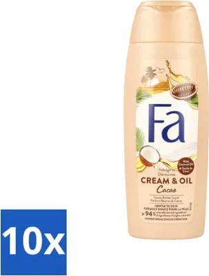 Produktbild von Fa - Duschcreme - Creme & Öl Kokosnuss-Kakaobutter - Weichmachend & Pflegend - 250 ml - Vorteilspack - 10 Stücke