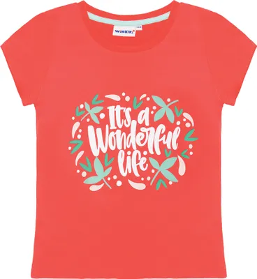 Produktbild von Mädchen-T-Shirt Wonderfull life - Koralle - 110