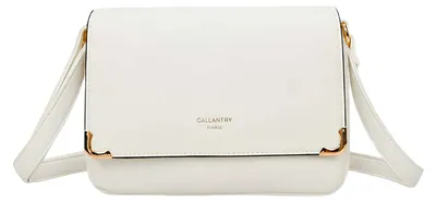 Produktbild von Gallantry, Damen-Umhängetasche mit Klappe und goldfarbenen Details, Weiß