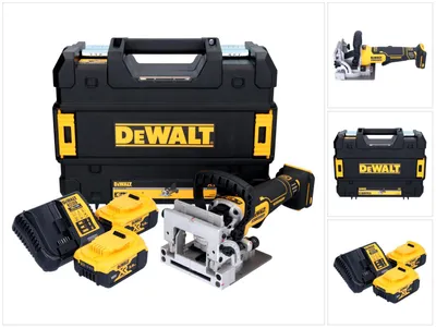 Produktbild von DeWalt DCW 682 P2T Akku Flachdübelfräse 18 V 102 x 20 mm Brushless + 2x Akku 5,0 Ah + Ladegerät + TSTAK