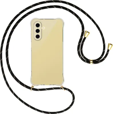 Produktbild von Handykette Backcover-Schutzhülle mit Band (Metall goldfarben) für Samsung Galaxy A26 5G - schwarz/gold
