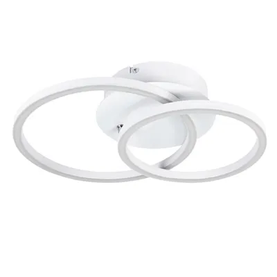 Produktbild von ZMH LED Deckenleuchte 24W Deckenlampe 2 Ringe Weiß Drehbar Wohnzimmerlampe Runde Schlafzimmerlampe 3000K Warmweiß Küchenlampe für Wohnzimmer Küche