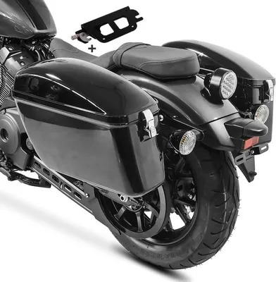 Produktbild von Seitenkoffer für Chopper / Custombikes 18-25 mit Halter abnehmbar Satt