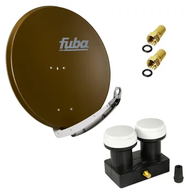 Produktbild von FUBA SAT Anlage DAA 850 B ALU Braun PremiumX Single Monoblock 2x F-Stecker 1x Tülle
