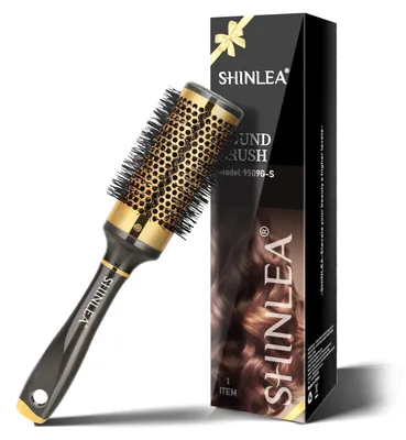 Produktbild von Haarbürste ohne Ziepen – SHINLEA Bürste für Locken, Haarbürste rund für Damen und Kinder, 43 mm Nylon-Rundhaarbürste aus Aluminium, Rundbürste Profi z