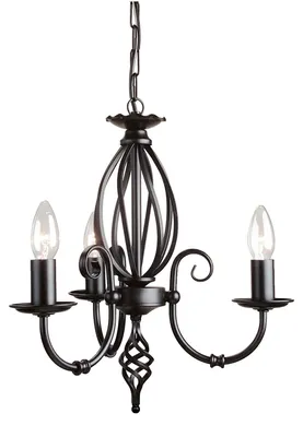 Image de Lustre Elstead Artisan E14 à 3 ampoules, noir