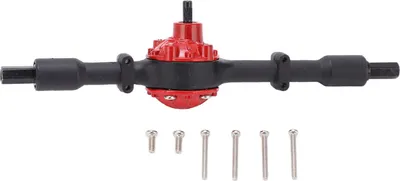 Produktbild von Metall-Hinterachsbrucke für RC Truck, Upgrade-Hinterachse, Ersatzteil für WPL D12, schwarz/rot