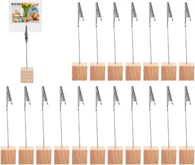Imagen del producto de Soportes para fotos con pinzas, paquete de 25 unidades, duraderos, ideales para fotos y postales
