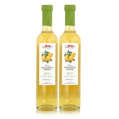 Produktbild von Darbo Sizilianische Zitrone Sirup 30% weniger Zucker 500ml (2er Pack)