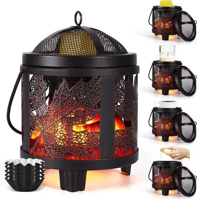 Produktbild von Schnell einkaufen - Elektrische Duftlampe 4-in-1 Wachs Heizer mit Ahornblattmuster, Aroma Diffusor, Nachtlicht und Heizplatte für Kaffee