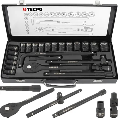 Produktbild von TECPO Kraft-Steckschlüssel-Satz | 12.5 mm 1/2"