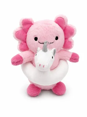 Produktbild von Axolotl im Schwimmring Kuscheltier 20 cm Rosa Plüsch-Axolotl Stofftier Weiches Kawaii Geschenk für Kinder