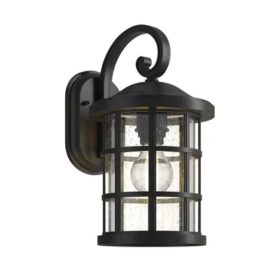 Produktbild von Lindby Außenwandlampe Ankea, schwarz, Höhe 37 cm, IP23, E27