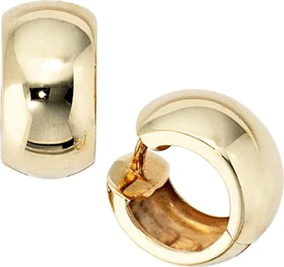 Produktbild von Paar Creolen Creole Ohrringe 13.7mm 333 Gold Gelbgold Klappmechanik Damen