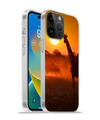Produktbild von MuchoWow® Handyhülle Schutzhülle Hülle für Apple iPhone 14 Pro Max Giraffe - Sonne - Savanne Silikon Softcase Handy Hülle - Hardcover
