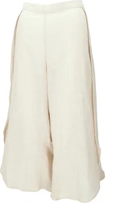 Produktbild von Palazzohose, Boho Hosenrock, Offene Sommerhose - Leinenfarben, Damen, Creme-weiß, Baumwolle, Größe: S
