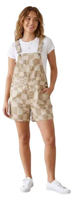 Image de Salopette pour femme Element Distorsion en coton à carreaux, taille S
