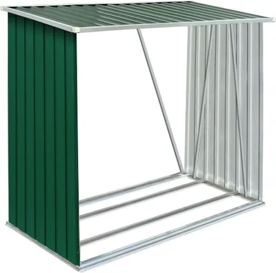 Produktbild von Brennholzlager Verzinkter Stahl 163 x 83 x 154 cm Grün