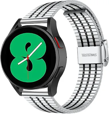 Produktbild von Strap-it Edelstahlarmband - Kompatibel mit Samsung Galaxy Watch 6 Classic Armband 47mm Ersatzarmband Edelstahl - Verstellbarer Verschluss - Hochwertiges Material - für Samsung Galaxy Armband Silber