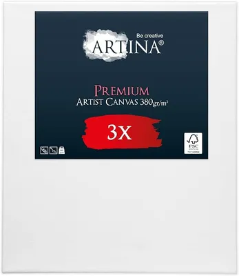 Imagen del producto de Juego de 3 lienzos entelados en bastidor, aptos para pintar con pinturas acrílicas