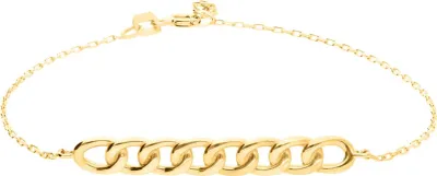Produktbild von SuzanGold Kettenarmband Damen Echtgold Curb Chain Armband 375 Gelbgold