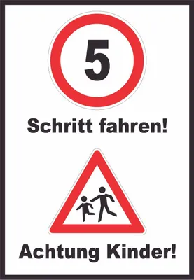 Produktbild von Schritt fahren Achtung Kinder Schild A6 Rückseite selbstklebend