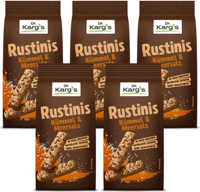 Produktbild von Dr. Kargs Rustinis Kümmel und Meersalz knusprig rustikal 125g 5er Pack