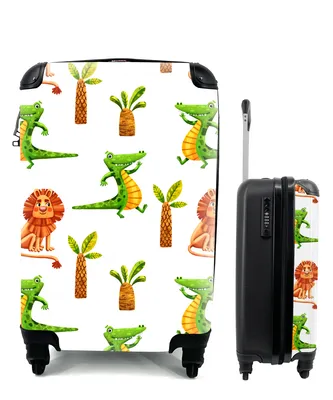 Produktbild von MuchoWow® Koffer Handgepäck Trolley Rollkoffer Kleine Reisekoffer mit 4 Rollen - Dschungel - Gestaltung - Tiere - Cabin Size < 55x40x23 cm & 55x40x20 cm - Fotokoffer - Kabinenkoffer - Boardgepäck - Reise-Box - Reisekoffer - Reisegepäck - Koffer mit Bild - Trolley für Kinder