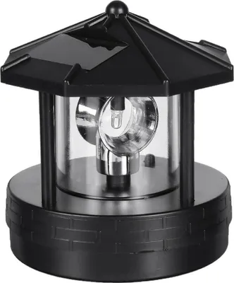 Produktbild von LED Rotierenden, Leuchtturm Licht, 360 Grad drehbare Lampe LED Solar Garten Lichter wasserdichter Leuchtturm für Outdoor Garten