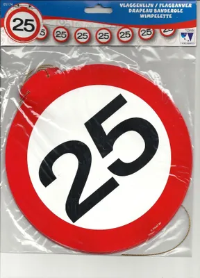 Produktbild von 25.Geburtstag 1 x 15er FLAG BANNER GIRLANDE 12m MOTIV SCHILD 25 Zahl 25 PARTY
