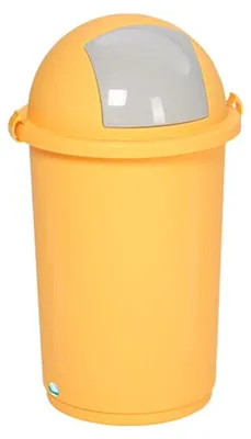 Produktbild von Robuster Abfallbehälter mit Einwurfklappe | 50 Liter, HxBxT 76x41x41cm | Kunststoff | Gelb