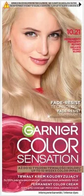 Zdjęcie produktu dla Garnier Color Sensation Krem koloryzujący do włosów 10.21 Jedwabisty Perłowy Blond