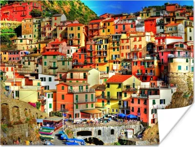 Produktbild von MuchoWow® Poster Bunte Häuser auf den Bergen in Cinque Terre 160x120 cm - Foto Plakat