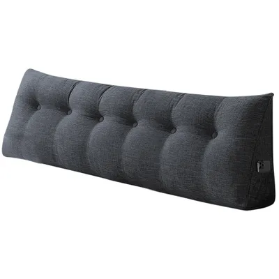 Produktbild von Rückenkissen Bett 180cm, Leinen Rückenlehne Kissen, Keilkissen Bett kopfteil, Waschbar Lesekissen Lendenkissen Nackenstüzkissen für Bett und Sofa