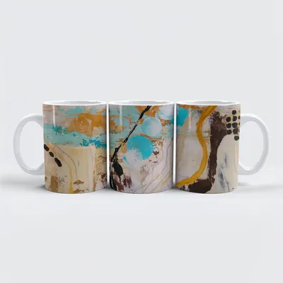 Produktbild von raxxa Premium-Tasse "Goldentürkise Welt II"