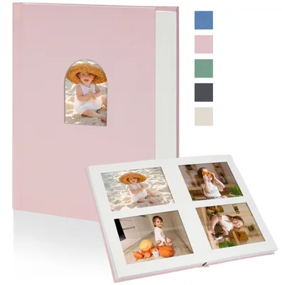Image de Album photo de qualité, format 10x15 cm, pour 60 photos, avec couverture en lin