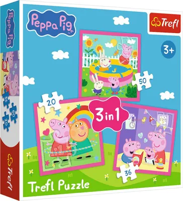 Obrázok produktu pre Puzzle 3 v 1 Peppa a priatelia – 3 puzzle v sade