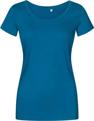 Immagine prodotto di X.O by Promodoro 1545 | Maglietta donna a girocollo, cotone pettinato - Colore: Petrolio - Taglia: 3XL