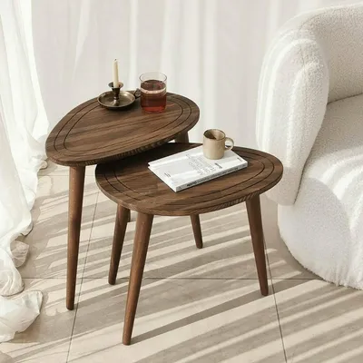Image de Janequeo - Table basse, 50x33x52h cm Noyer Marron, Porte-revues