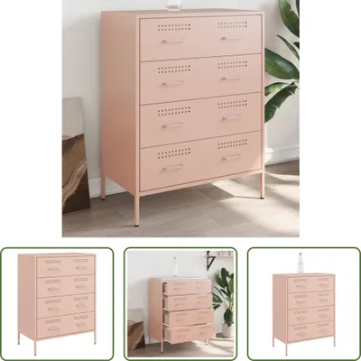 Image de The Living Store Crédence Rose 68x39x89 cm Acier