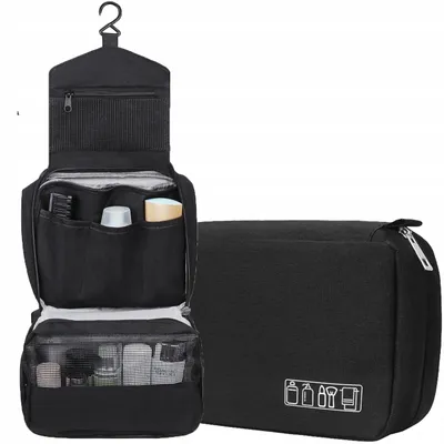 Produktbild von Hängender Reisekosmetik-Organizer, faltbar, schwarz